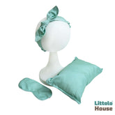 Baby Pajama Party Theme Accessories Sleeping Pillow ,Eye Mask & Headband SR092 | NB | Sage Green